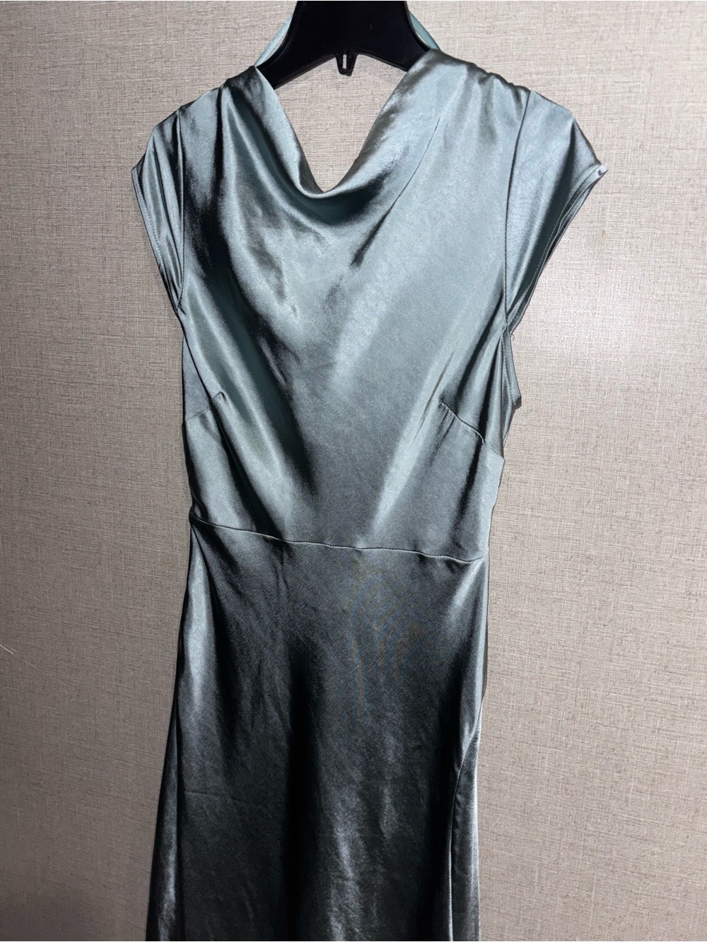 Selfie Leslie Satin Cowl Midi Dress in Light Blue - Picture 3 of 9